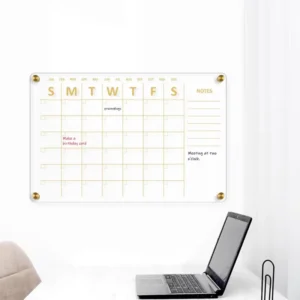 Clear Acrylic Erasable Memo Message Board Magnetic Fridge Calendar Notepad for Home Refrigerator Note Taking