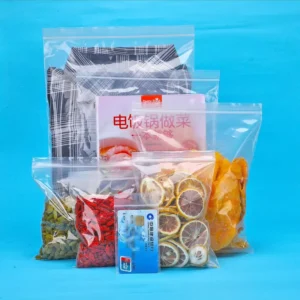 Clear Food Grade Reusable Resealable Ziplock Bags for Dried Fruit, Tea, and Snacks