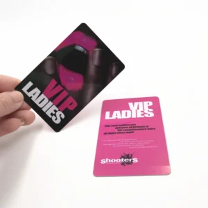 Clear Frosted PVC Business Card Label with Offset Printing and Hot Stamping Finish