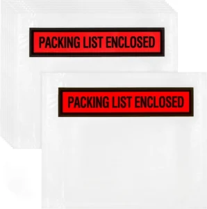 Clear Self-Adhesive Plastic Packing List Envelopes Shipping Mailing Pouches for Packing Slips, Invoices, and Labels