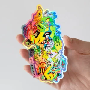 Clear Waterproof Personalized Journal Die-Cut PVC Vinyl Anime Cartoon Hologram Stickers