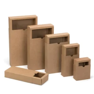 Closed-Sealing Biodegradable Brown Cardboard Tea and Cosmetics Retail Packaging Kraft Paper Box