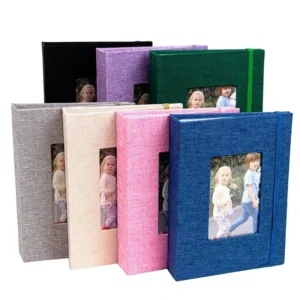 Cloth-Covered 3-Inch, 6-Inch, 7-Inch Page-Flip Photo Album with Transparent Inner Pages