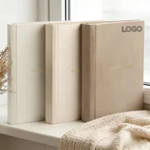 Cloth Hardcover Photo Memo Album, Gold Foil Design, Photo Slots