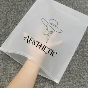Clothes Packaging Bags Supplier Custom Printed Logo CPE Plastic Zipper Bags for Garment Storage and Apparel