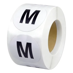 Clothing Size Label Stickers Roll XS-3XL Self-Adhesive Art Paper