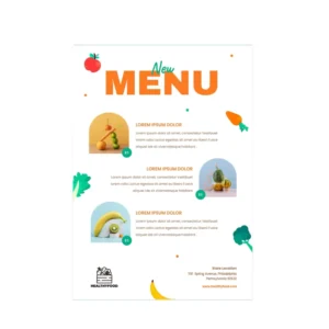 Coated & Art Paper Custom Color & Logo Offset Printed Brochure Menu Flyer