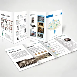 Coated Film-Laminated Bidfold Trifold Z-Fold Flyer Poster Leaflet and Brochure Printing