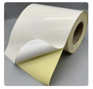 Coated Paper 80gsm Hotmelt 60gsm White Yellow Glassine Label Jumbo Rolls Self-Adhesive Material