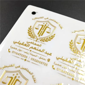 Cold Transfer UV Logo Stickers with Transparent Film and Gold/Silver Foil