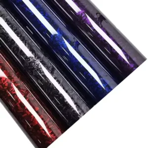 Color-Changing Forged Carbon Fiber PET Car Wrap Film, Interior Center Console and Roof, Glossy Piano Black