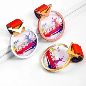 Color Printing Round Gold Silver Bronze Metal Award Medal