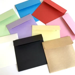 Colorful 10×10 Square Solid-Color Kraft Paper Recyclable Envelopes for Greeting Cards and Invitations