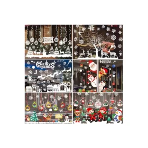 Colorful Christmas Static Window Stickers