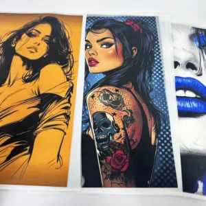 Colorful DTF Heat Transfer Vinyl Waterproof Iron-on Decals for T-Shirts and Bags