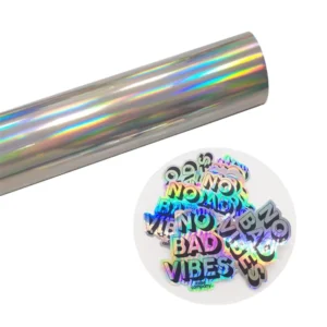 Colorful Holographic Vinyl Self Adhesive Sticker UV Resistant Shape Glossy Finish DIY Craft Cutting Advertising PVC Film