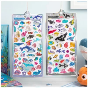 Colorful Marine Animal Educational 3D Relief Epoxy Bubble Stickers Dolphin Whale Octopus Clear Gloss Puffy Decals Journal Decor