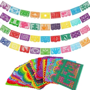 Colorful Mexican Fiesta Cinco De Mayo Dia De Los Muertos Felt Hanging Garland Banner