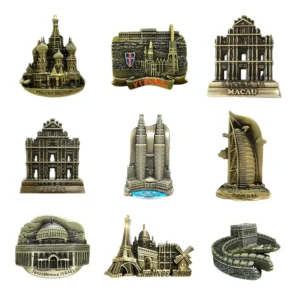 Colorful Plated Metal Refrigerator Magnet Zinc Alloy Travel Tourist Souvenir Manufacturer
