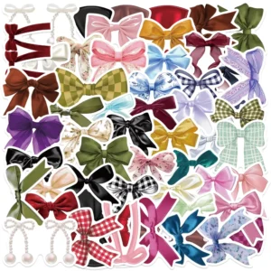Colorful Realistic Bow Graffiti Cute Style DIY Decoration Stickers for Mobile Phone