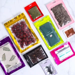 Colorful Resealable Self-sealing Frosted Transparent Matte Aluminum Foil Bags for Potato Chips Sugar and Snacks