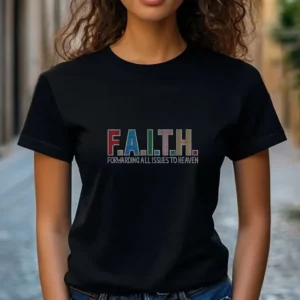 Colorful Rhinestone Faith Iron-On Transfer Stretch Korean Material Design