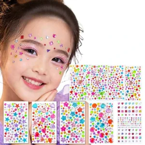 Colorful Self-Adhesive Crystal Gem Rhinestone Stickers for DIY Craft and Face Decor