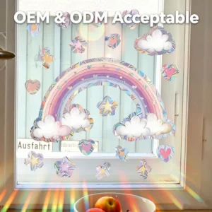 Colorful Small Flower Heart Static Electricity PVC Sticker UV Printing Eco Friendly Waterproof for Window Home Wall Decoration