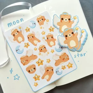 Colorful Waterproof PVC Vinyl Die-Cut Kiss-Cut Sticker Sheets with Business Logo Printing