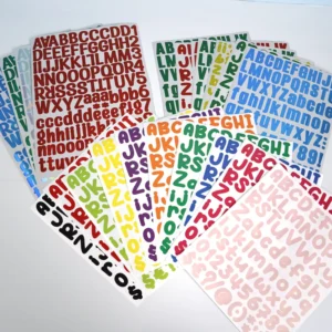Colorful Waterproof Vinyl Letter and Number Stickers for DIY Scrapbooks, Alphabet Sticker Sheets