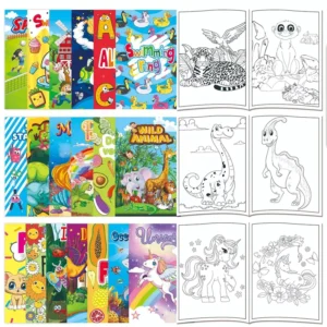 Coloring Book Set of 20 Children’s Cartoon Animal and Mermaid Picture Books