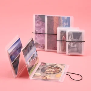Connected Photo and Card Album, 2×6 and 4×6 Inch, Elastic Bound, PP Plastic Cover