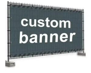 Construction Site Fence Banner Waterproof Roadside Barrier Cover Lightweight PVC Mesh Banner Custom