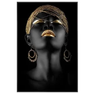 Contemplator Black African Nude Woman Oil Painting on Canvas Posters and Prints Scandinavian Wall Art Picture for Living Room