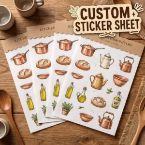 Copper Pot Teapot Olive Oil Herb Sticker Sheet for Journaling