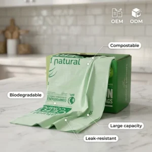 Cornstarch Biodegradable Compostable Plastic Trash Bags on Roll