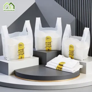 Cornstarch Compostable Plastic Shopping and T-Shirt Carrier Bag