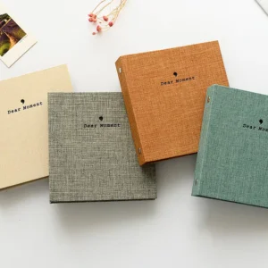 Cotton Linen Loose-Leaf Photo Album for Cards, Movie Tickets, Postcards, and Mini Instax Photos