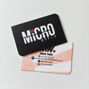 Cotton Paper Double-Sided Printed Business Cards with Die-Cut Paperboard