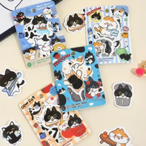 Cow Cat Series Sticker Pack Variety of Cute Designs in Multiple Sizes Self Adhesive for Journal Phone Laptop