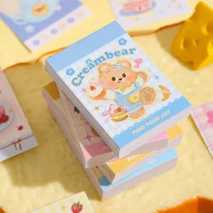 Cream Bear Series Mini Adhesive Paper Sticker Book Printed Scrapbooking Decorative Covers for Promotional Gifts Journal Covers