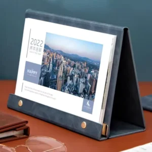 Cream Paper Board Desk Calendar with Decorative Frame