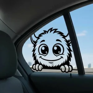 Creative Luxury Monster Window Sticker Furry Beast Peeking Decal Waterproof PVC Halloween Styling Sign Kids Auto Customization