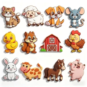 Creative Small Animal PVC Soft Rubber Cartoon Magnetic Stickers Decorative Early Education Personality Design for Refrigerator