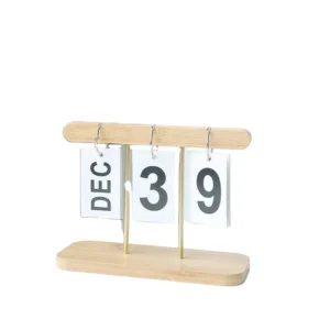 Creative Wood Mini Desk Perpetual Monthly Page turning Calendar for Business Gift and Table Decoration