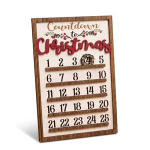 Cross border New Christmas Poplar Calendar Moving Ornaments Creative Gift Craft 25 Day Advent Calendar Hanging Decoration