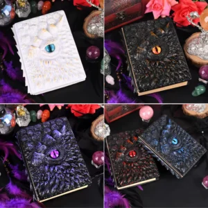 Crystal Dragon Book 3D Carved Dragon Eye Embossed Healing Resin Notebook for Gift