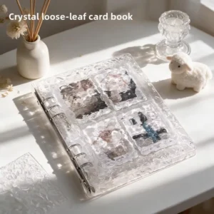 Crystal Water Ripple Clear Acrylic 3-Inch Card Storage A5 Budget Binder Planner