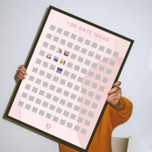 Custom 100-Date Couples Bucket List Challenge Scratch-Off Poster