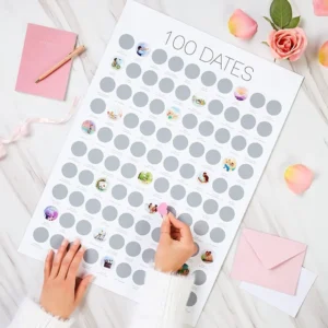 Custom 100 Date Night Idea Challenge Scratch-Off Poster for Couples
